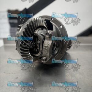 An Isuzu Dmax Rebuilt Exchange diff sits on a workbench, showing its gears and bolts. The image features multiple "Gearhead Diffs" watermarks.